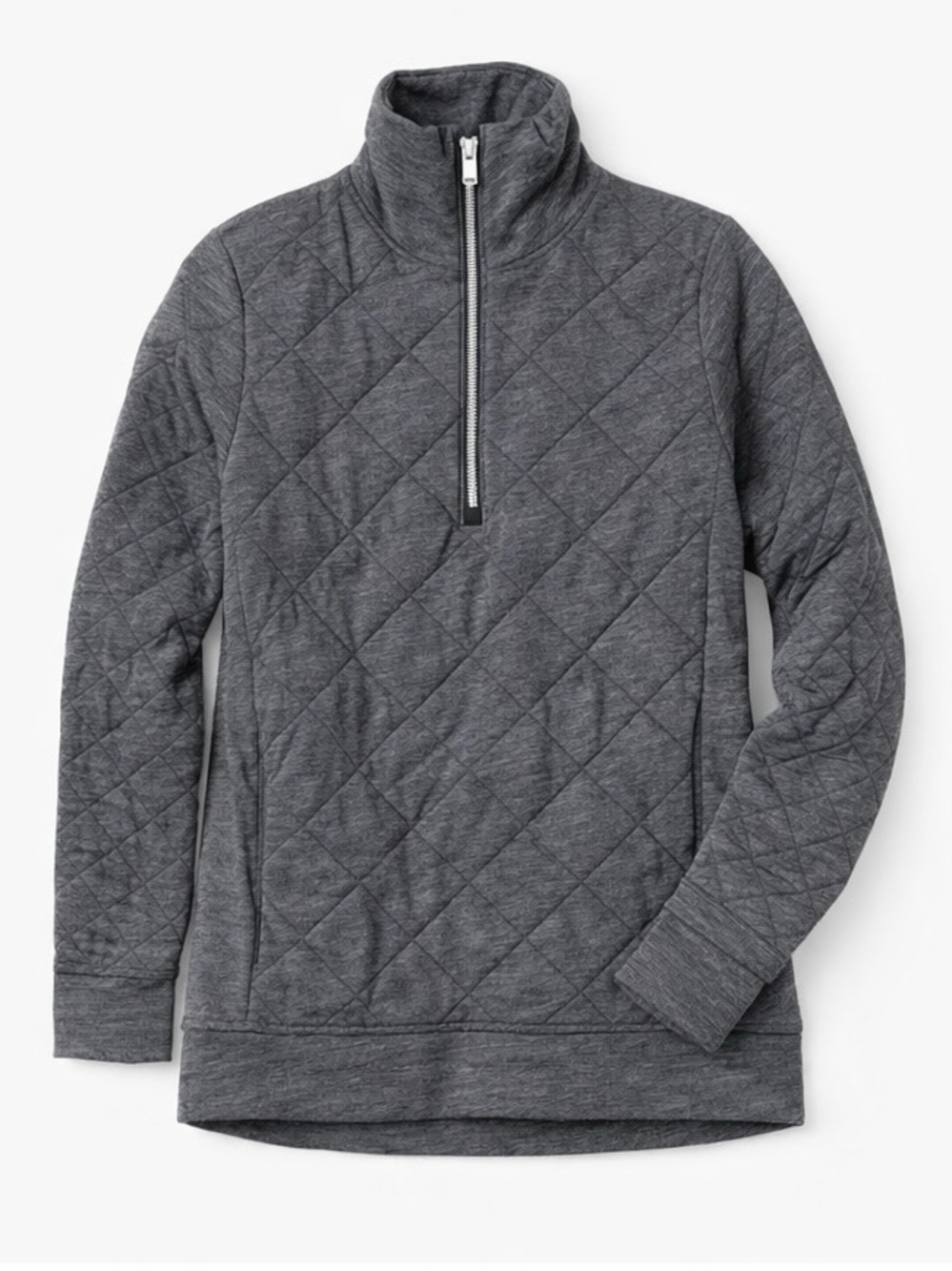 Lululemon Athletica Forever Warm Quilted Pullover Gray Size 2 - Picture 2 of 6